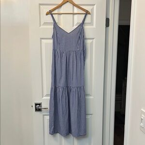 Old Navy Blue Gingham Sleeveless Maxi Dress